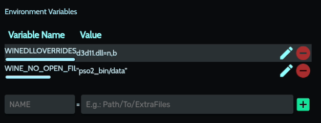 Environmental variables