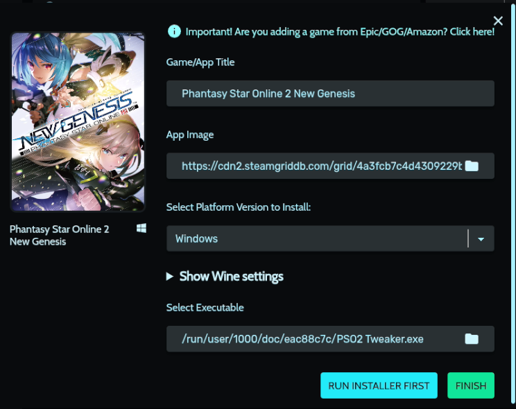 Adding a game with Heroic